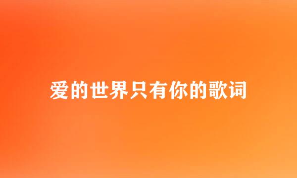 爱的世界只有你的歌词