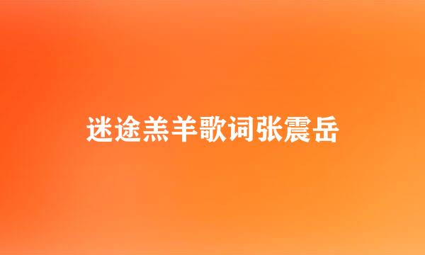 迷途羔羊歌词张震岳