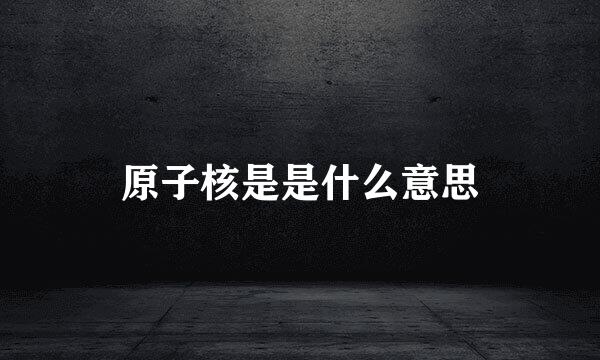 原子核是是什么意思