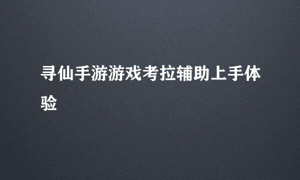 寻仙手游游戏考拉辅助上手体验
