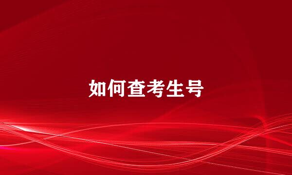 如何查考生号