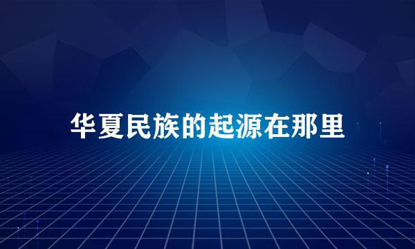 华夏民族的起源在那里