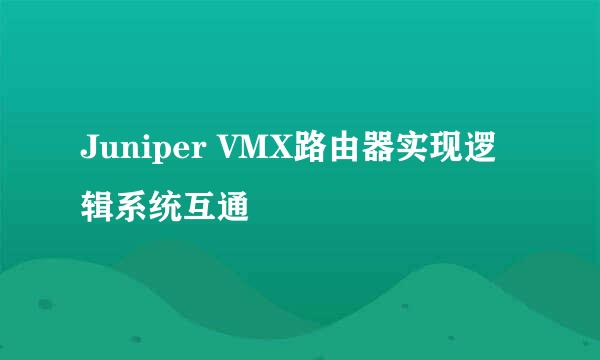 Juniper VMX路由器实现逻辑系统互通