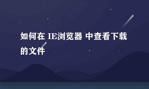 如何在 IE浏览器 中查看下载的文件