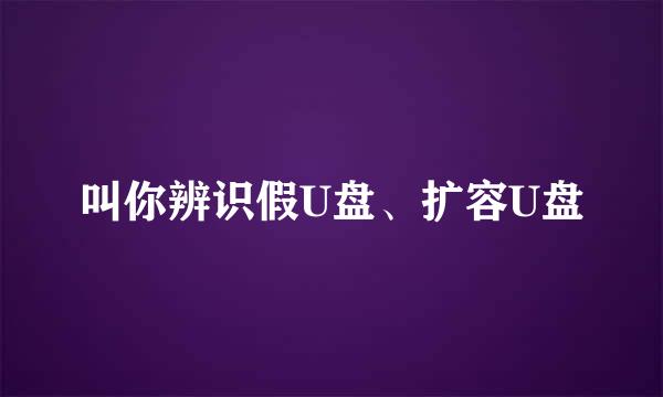 叫你辨识假U盘、扩容U盘