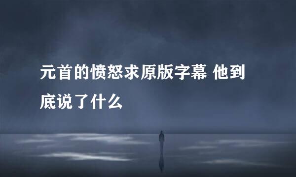 元首的愤怒求原版字幕 他到底说了什么