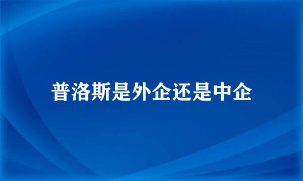 普洛斯是外企还是中企