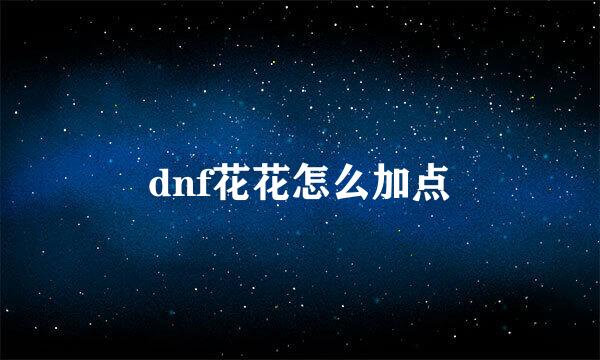 dnf花花怎么加点