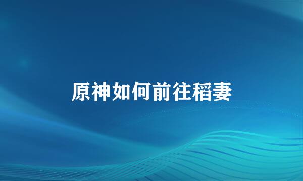 原神如何前往稻妻
