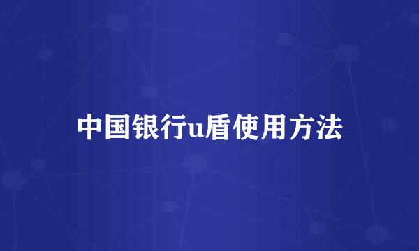 中国银行u盾使用方法