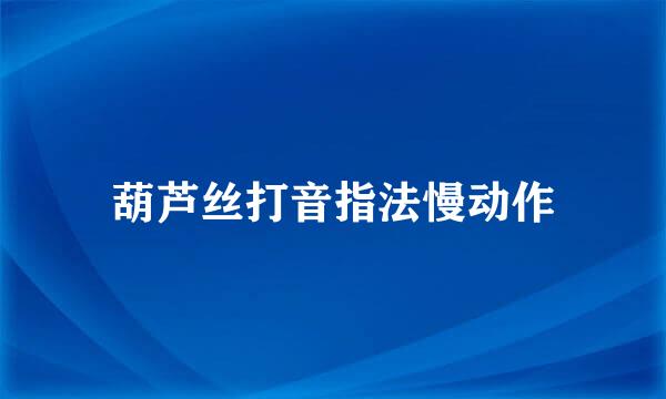 葫芦丝打音指法慢动作