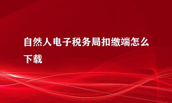 自然人电子税务局扣缴端怎么下载