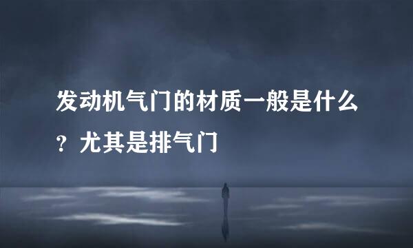 发动机气门的材质一般是什么？尤其是排气门