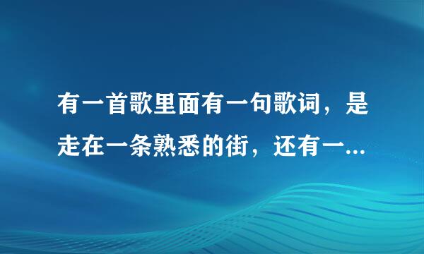有一首歌里面有一句歌词,是走在一条熟悉的街,还有一句是什么想你的夜,有知道这首歌的名字吗