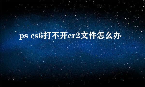 ps cs6打不开cr2文件怎么办