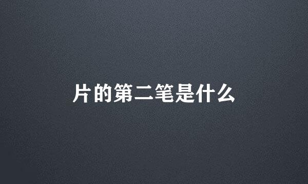 片的第二笔是什么
