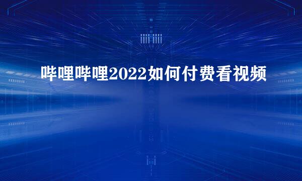 哔哩哔哩2022如何付费看视频