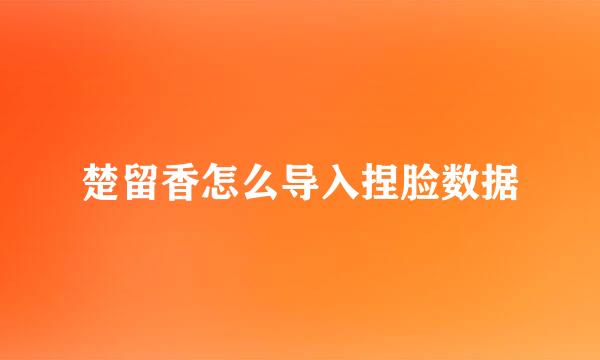 楚留香怎么导入捏脸数据