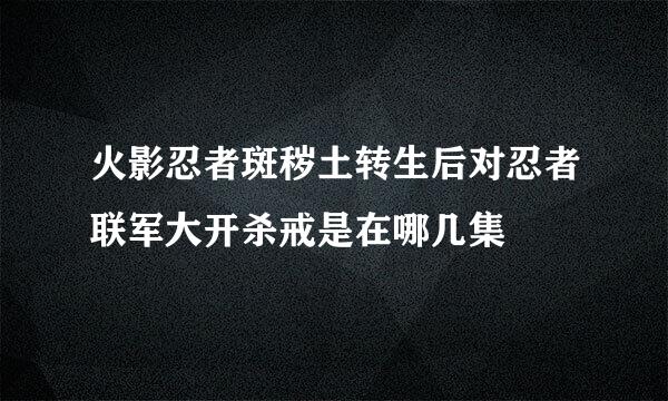 火影忍者斑秽土转生后对忍者联军大开杀戒是在哪几集