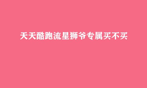 天天酷跑流星狮爷专属买不买