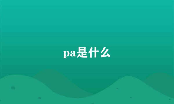 pa是什么