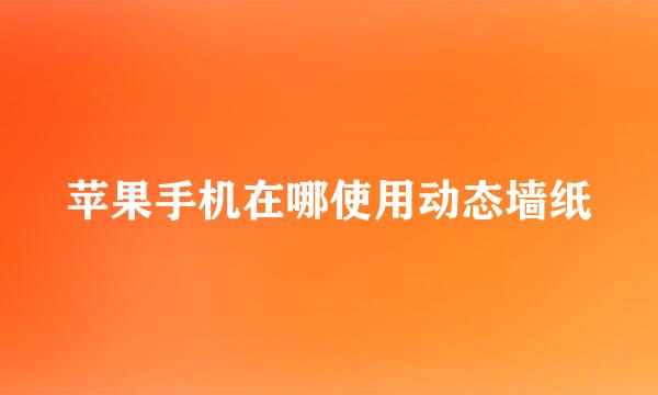 苹果手机在哪使用动态墙纸