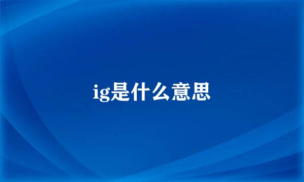 ig是什么意思