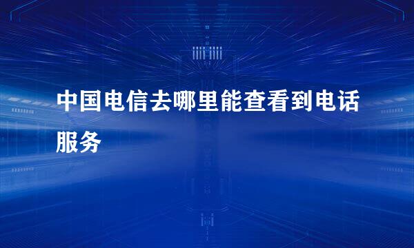 中国电信去哪里能查看到电话服务