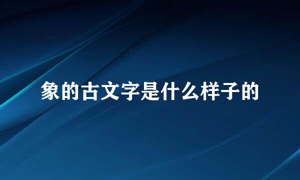 象的古文字是什么样子的