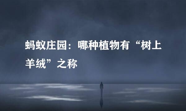 蚂蚁庄园：哪种植物有“树上羊绒”之称
