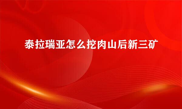 泰拉瑞亚怎么挖肉山后新三矿