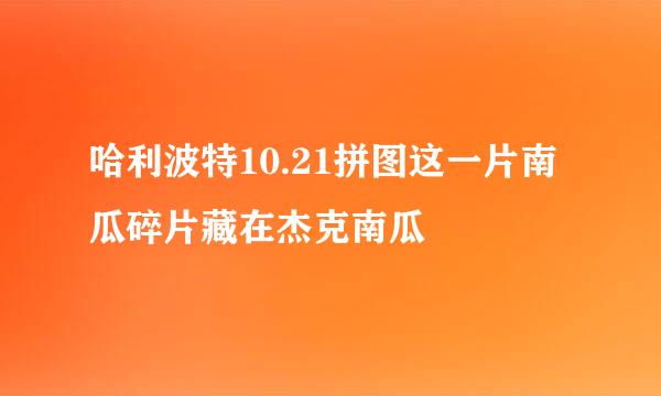 哈利波特10.21拼图这一片南瓜碎片藏在杰克南瓜