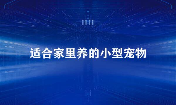 适合家里养的小型宠物