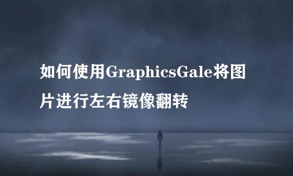 如何使用GraphicsGale将图片进行左右镜像翻转