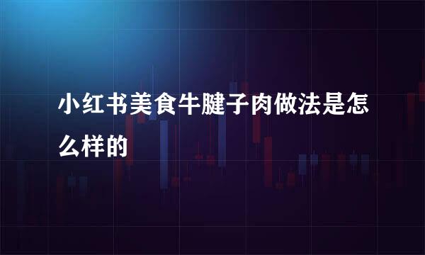 小红书美食牛腱子肉做法是怎么样的
