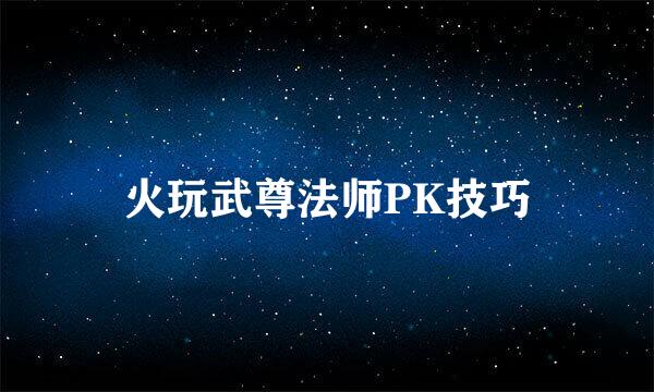 火玩武尊法师PK技巧