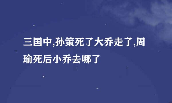 三国中,孙策死了大乔走了,周瑜死后小乔去哪了