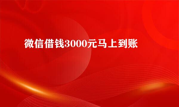 微信借钱3000元马上到账
