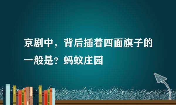 京剧中，背后插着四面旗子的一般是？蚂蚁庄园