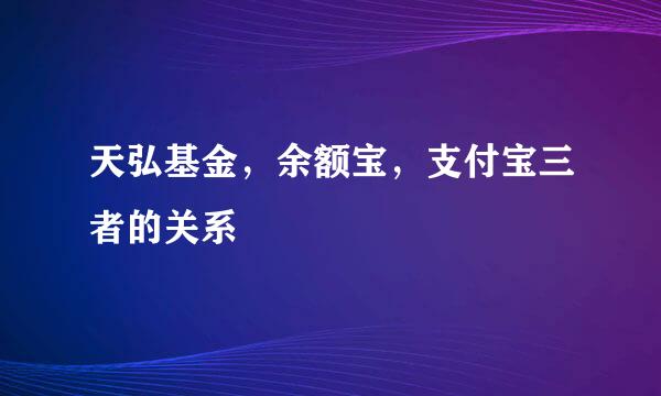 天弘基金，余额宝，支付宝三者的关系