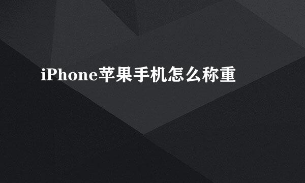 iPhone苹果手机怎么称重