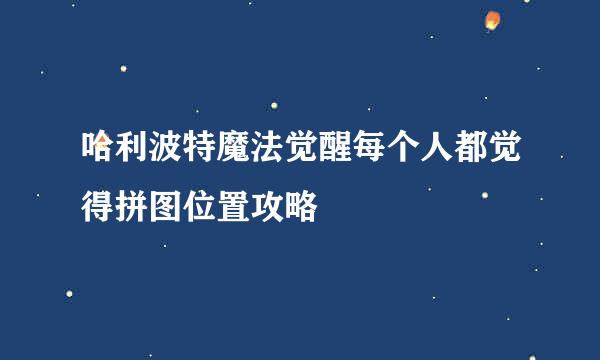 哈利波特魔法觉醒每个人都觉得拼图位置攻略