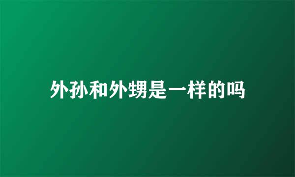 外孙和外甥是一样的吗