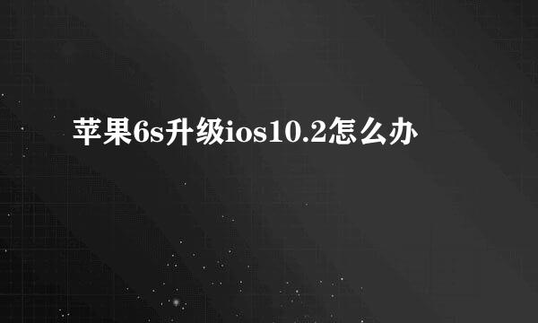 苹果6s升级ios10.2怎么办