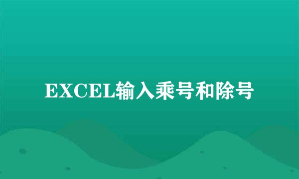 EXCEL输入乘号和除号