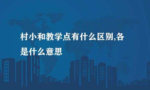 村小和教学点有什么区别,各是什么意思
