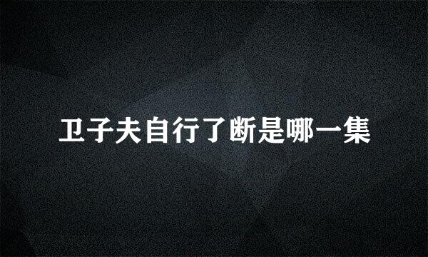 卫子夫自行了断是哪一集