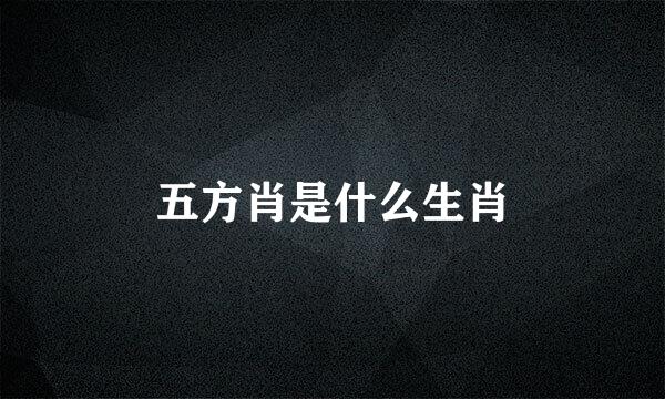 五方肖是什么生肖