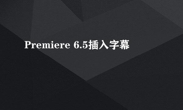 Premiere 6.5插入字幕