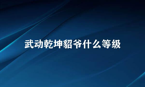 武动乾坤貂爷什么等级